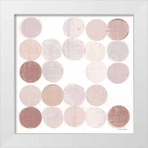 Dots II Square I Blush White Modern Wood Framed Art Print by Mullan, Michael