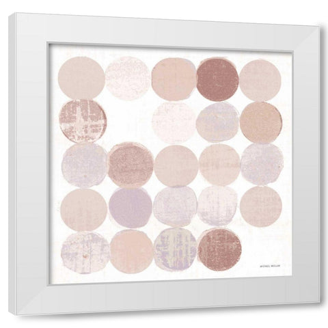 Dots II Square II Blush White Modern Wood Framed Art Print by Mullan, Michael