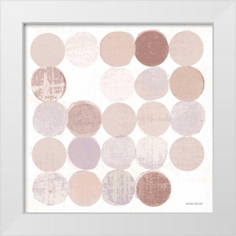 Dots II Square II Blush White Modern Wood Framed Art Print by Mullan, Michael