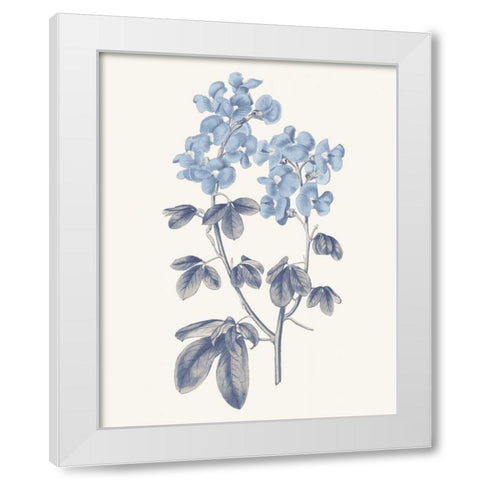 Blue Botanical III White Modern Wood Framed Art Print by Wild Apple Portfolio