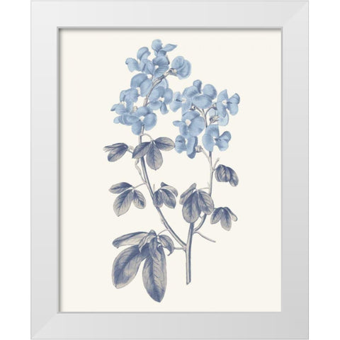 Blue Botanical III White Modern Wood Framed Art Print by Wild Apple Portfolio