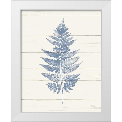 Fern Print I Blue Crop White Modern Wood Framed Art Print by Hershey, Moira
