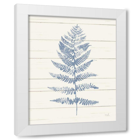 Fern Print II Blue Crop White Modern Wood Framed Art Print by Hershey, Moira