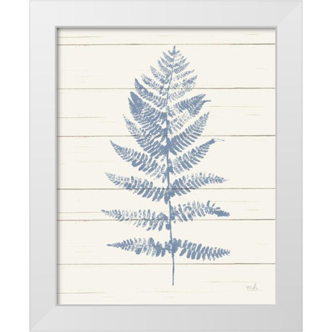 Fern Print II Blue Crop White Modern Wood Framed Art Print by Hershey, Moira