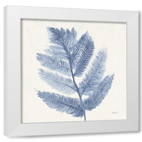 Forest Ferns I Blue White Modern Wood Framed Art Print by Hristova, Albena