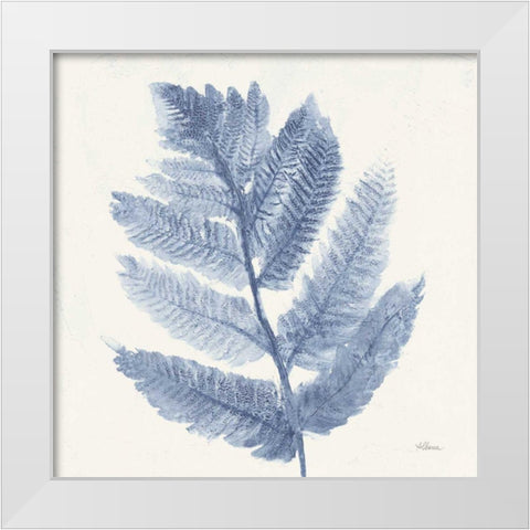 Forest Ferns I Blue White Modern Wood Framed Art Print by Hristova, Albena