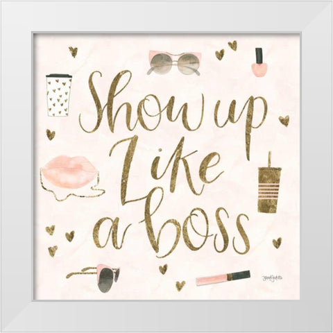 Boss Ladies VII Pink White Modern Wood Framed Art Print by Jackson, Jenaya