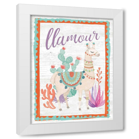 Lovely Llamas II Llamour White Modern Wood Framed Art Print by Urban, Mary