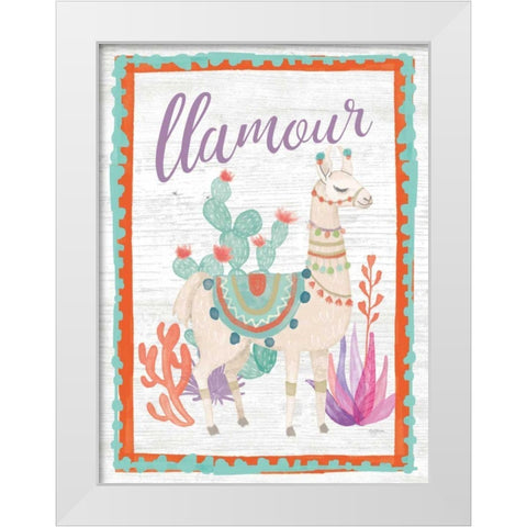 Lovely Llamas II Llamour White Modern Wood Framed Art Print by Urban, Mary