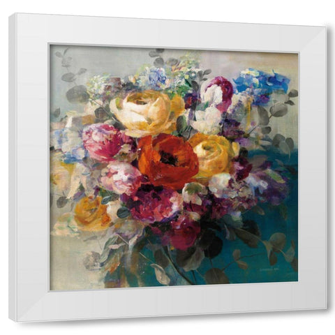 Fall Bouquet Orange Rose White Modern Wood Framed Art Print by Nai, Danhui