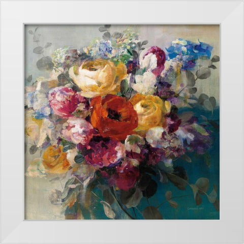 Fall Bouquet Orange Rose White Modern Wood Framed Art Print by Nai, Danhui