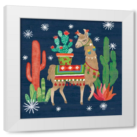 Lovely Llamas III Christmas White Modern Wood Framed Art Print by Urban, Mary