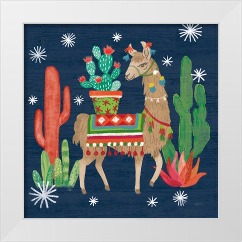 Lovely Llamas III Christmas White Modern Wood Framed Art Print by Urban, Mary