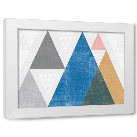 Mod Triangles I Gray Crop White Modern Wood Framed Art Print by Mullan, Michael