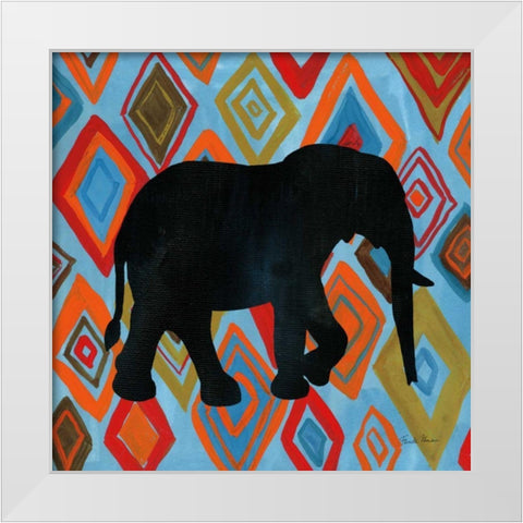 African Animal I White Modern Wood Framed Art Print by Zaman, Farida