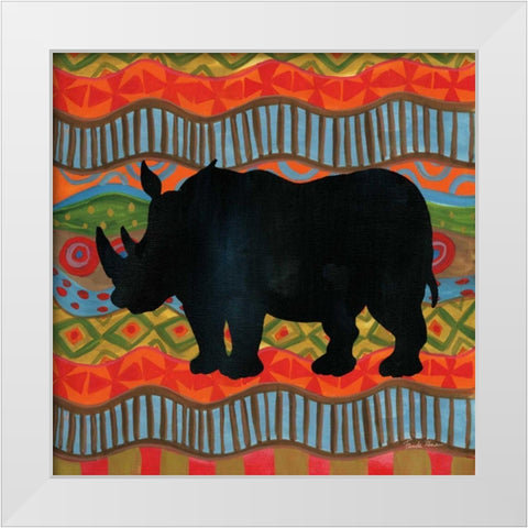 African Animal IV  White Modern Wood Framed Art Print by Zaman, Farida