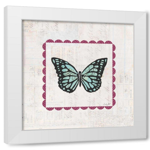 Butterfly Stamp Bright White Modern Wood Framed Art Print by Prahl, Courtney