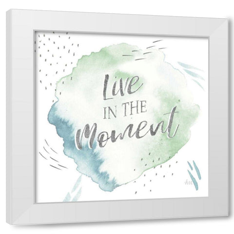 Wonderful World V Blue Green White Modern Wood Framed Art Print by Marshall, Laura