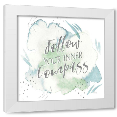 Wonderful World VI Blue Green White Modern Wood Framed Art Print by Marshall, Laura