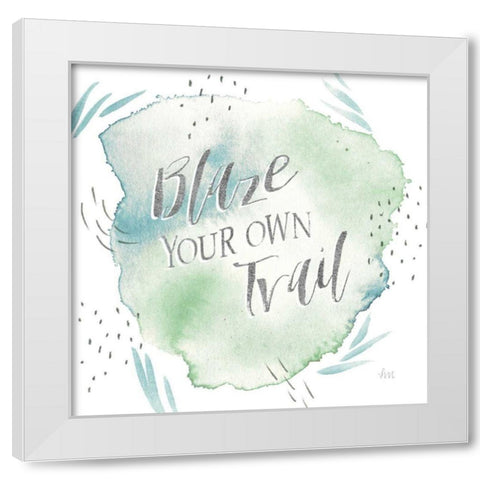 Wonderful World VII Blue Green White Modern Wood Framed Art Print by Marshall, Laura