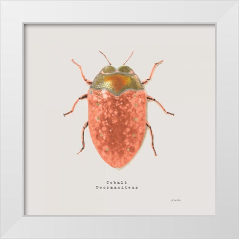 Adorning Coleoptera V Sq Camelia White Modern Wood Framed Art Print by Wiens, James