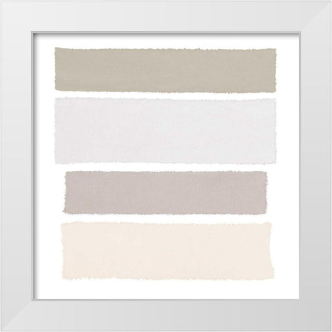 Painted Weaving I Neutral on White Sq White Modern Wood Framed Art Print by Rhue, Piper