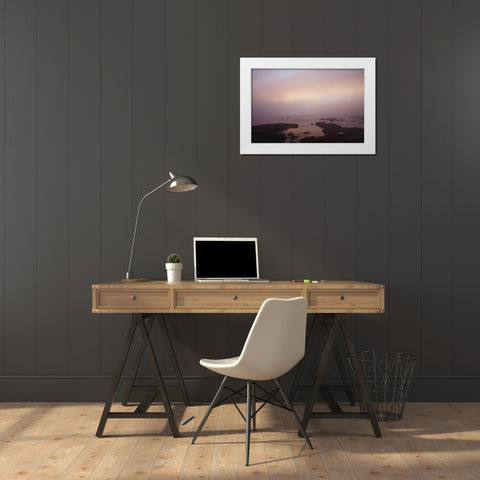 Crescent Bay I White Modern Wood Framed Art Print by Marshall, Laura
