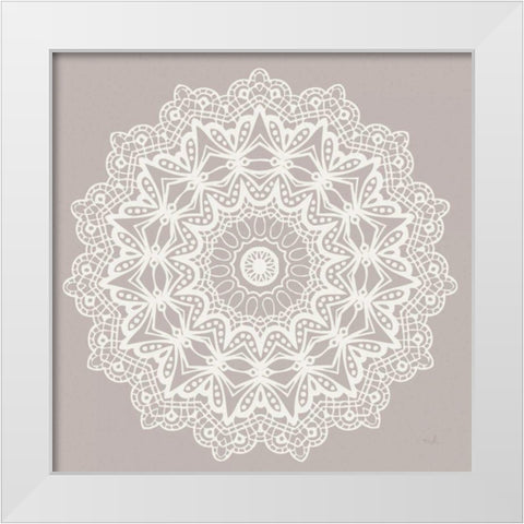 Contemporary Lace Neutral VI White Modern Wood Framed Art Print by Hershey, Moira