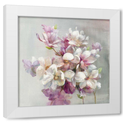 Sweet Magnolia White Modern Wood Framed Art Print by Nai, Danhui