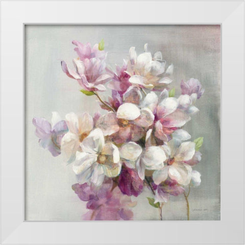 Sweet Magnolia White Modern Wood Framed Art Print by Nai, Danhui