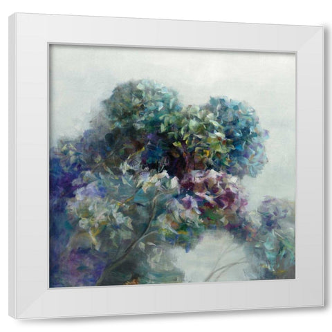 Abstract Hydrangea White Modern Wood Framed Art Print by Nai, Danhui