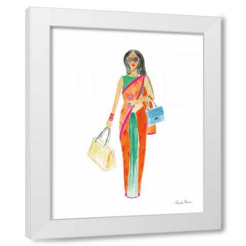 International Girls III White Modern Wood Framed Art Print by Zaman, Farida