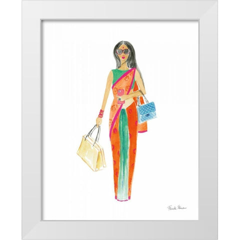 International Girls III White Modern Wood Framed Art Print by Zaman, Farida