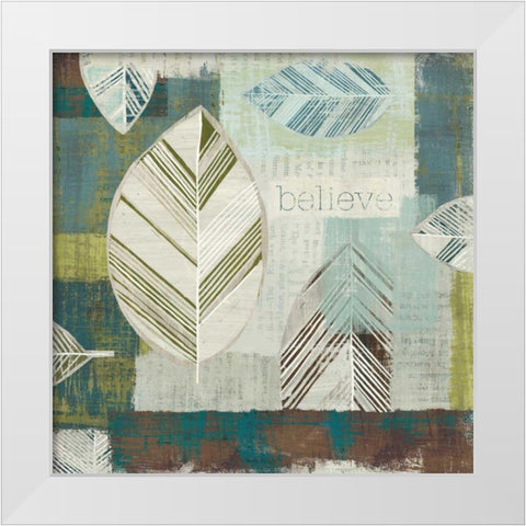 Be Leaves IV White Modern Wood Framed Art Print by Wild Apple Portfolio