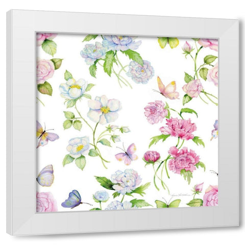 Floral Delight Pattern III White Modern Wood Framed Art Print by McKenna, Kathleen Parr