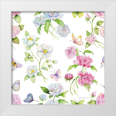 Floral Delight Pattern III White Modern Wood Framed Art Print by McKenna, Kathleen Parr