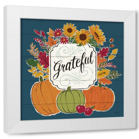 Thankful II Blue White Modern Wood Framed Art Print by Penner, Janelle