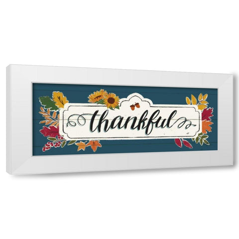 Thankful IV Blue White Modern Wood Framed Art Print by Penner, Janelle