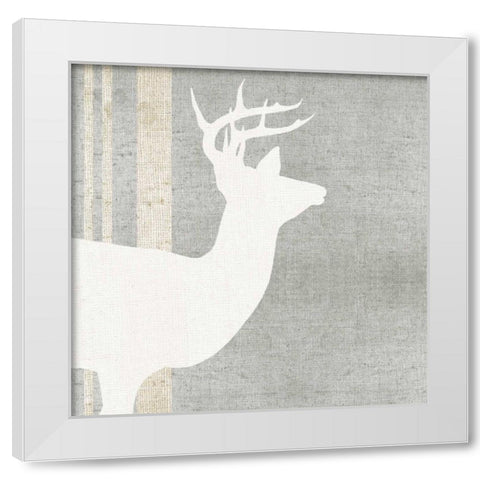 Woodland Animal I White Modern Wood Framed Art Print by Wild Apple Portfolio