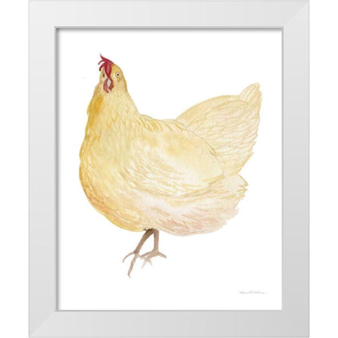 Life on the Farm Chicken Element II White Modern Wood Framed Art Print by McKenna, Kathleen Parr
