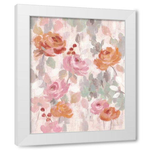 Pastel Brocade I White Modern Wood Framed Art Print by Vassileva, Silvia