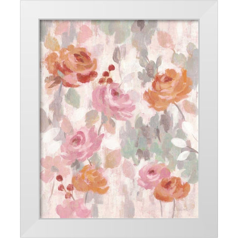 Pastel Brocade I White Modern Wood Framed Art Print by Vassileva, Silvia