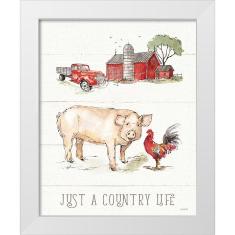 Country Life II White Modern Wood Framed Art Print by Tavoletti, Anne
