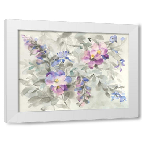 Garden Dreams White Modern Wood Framed Art Print by Nai, Danhui