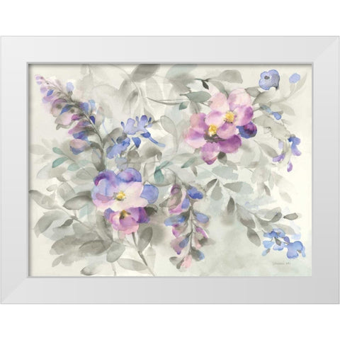 Garden Dreams White Modern Wood Framed Art Print by Nai, Danhui