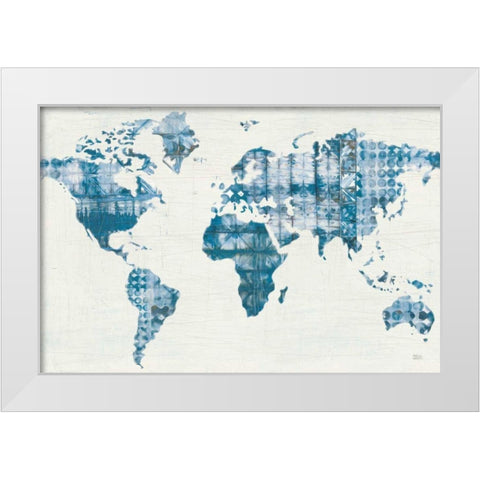 Kanari Map Indigo White Modern Wood Framed Art Print by Averinos, Melissa