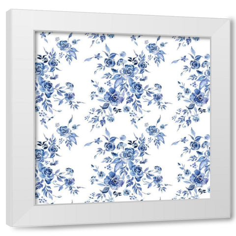Delft Delight Pattern I White Modern Wood Framed Art Print by Rice, Kristy