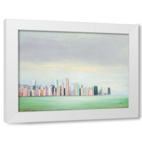 New York Skyline White Modern Wood Framed Art Print by Purinton, Julia