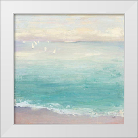From the Shore White Modern Wood Framed Art Print by Purinton, Julia