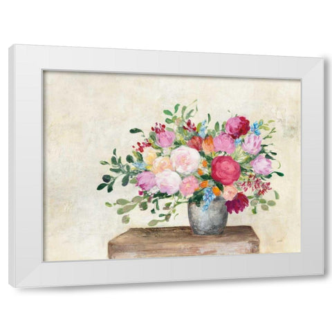 Farmhouse Bouquet White Modern Wood Framed Art Print by Purinton, Julia